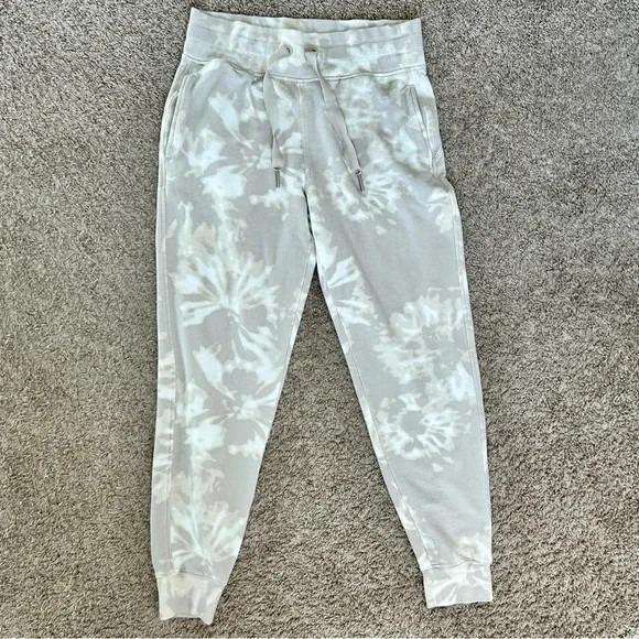 Athleta Pants - Athleta I Gray White Tie Dye Jogger Sweatpants I Size S I Relaxed Fit